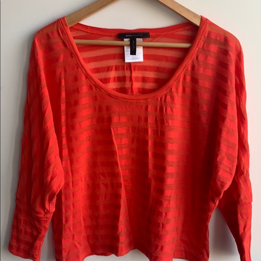 🍊BCBG orange shirt with stripes